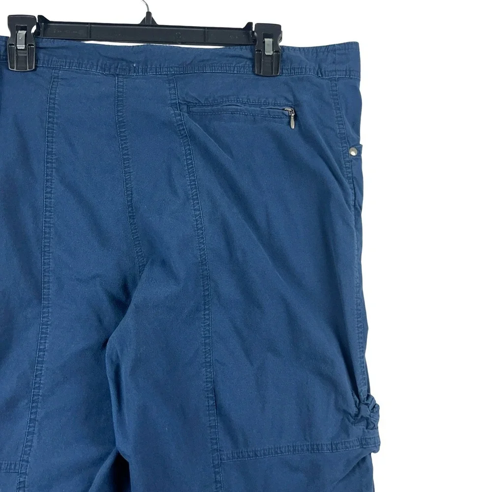 Danskin‎ Capri Pants Womens 16 Blue Ruched Cargo Cropped Hiking Outdoor